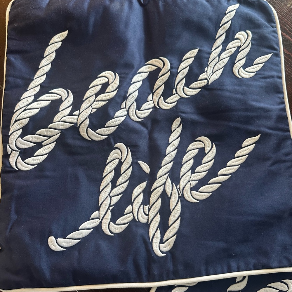 Navy Beach Life Pillow